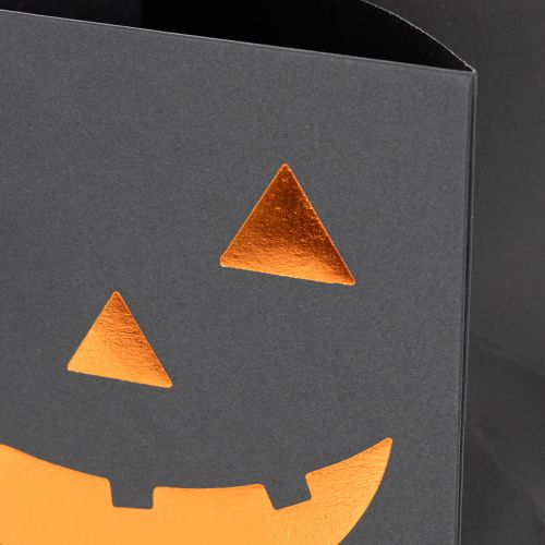 Maceta decorativa de Halloween con forma de cara de calabaza hecha con bolsas de papel, 10 cm, 6 unidades | Floristik24.es