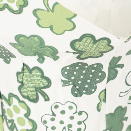 Maceta de papel con motivo de trébol, decoración de Año Nuevo, 12 cm, 12 unidades | Floristik24.es