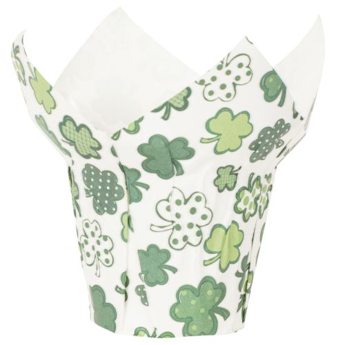 Maceta de papel con motivo de trébol, decoración de Año Nuevo, 12 cm, 12 unidades | Floristik24.es