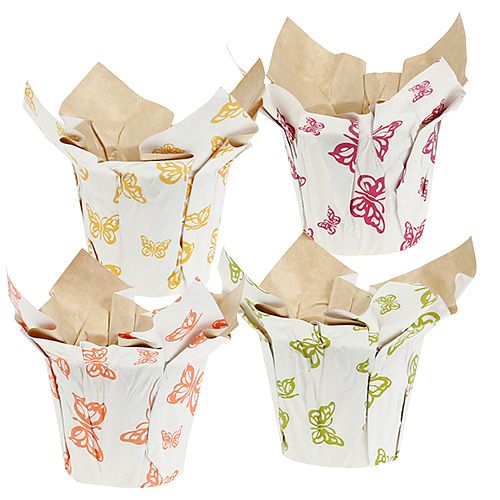 Maceta de papel Ø12cm H9cm con patrón 8pcs