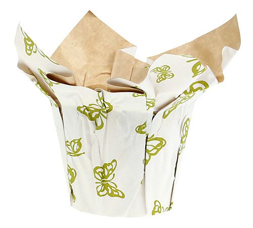 Floristik24 Maceta de papel Ø12cm H9cm con patrón 8pcs