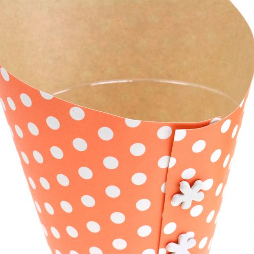 Floristik24 Jardinera de papel coloreada con puntos Ø12cm 8pcs