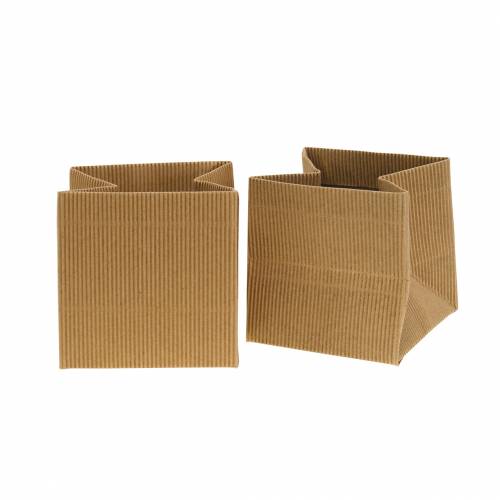 Floristik24 Bolsa de papel maceta jardinera natural 10.5cm 6pcs