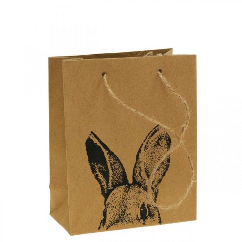 Floristik24 Bolsa de regalo Bolsa de papel de Pascua conejito marrón 12×6×15cm 8 piezas