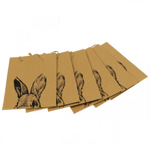 Artículo Bolsa de regalo Bolsa de papel de Pascua conejito marrón 16×6,5×20cm 6uds