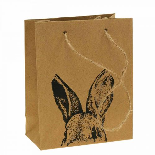 Floristik24 Bolsa de regalo Bolsa de papel de Pascua conejito marrón 16×6,5×20cm 6uds