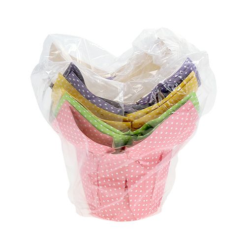 Floristik24 Macetero de papel Ø12cm colores surtidos 8uds
