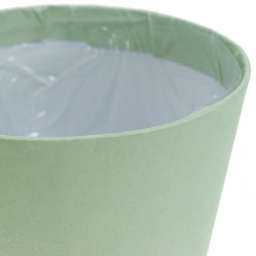 Artículo Macetero de papel, macetero, macetero azul/verde Ø15cm H13cm 4pcs