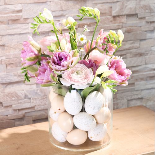 Artículo Huevos de Gallina Crema Decoración de Pascua Huevos Soplados 10 piezas