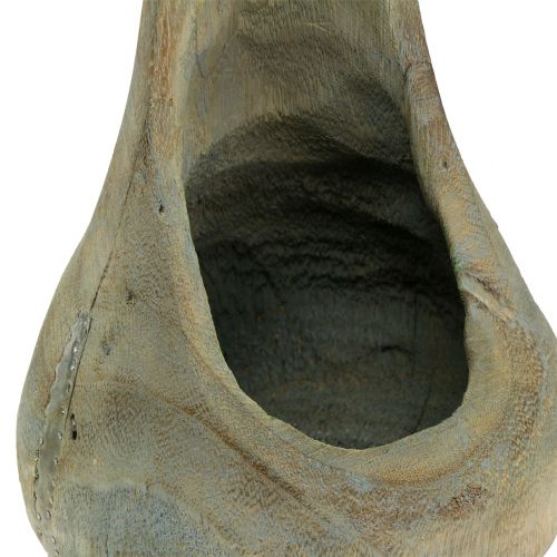 Floristik24 Maceta de madera de paulownia Ø17cm H30cm