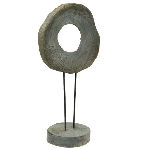 Floristik24 Escultura decorativa de madera de paulownia gris lavado Al. 60 cm