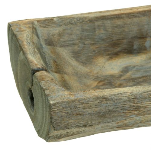 Floristik24 Cuenco decorativo de madera de Paulownia 37cm x 14cm H7cm