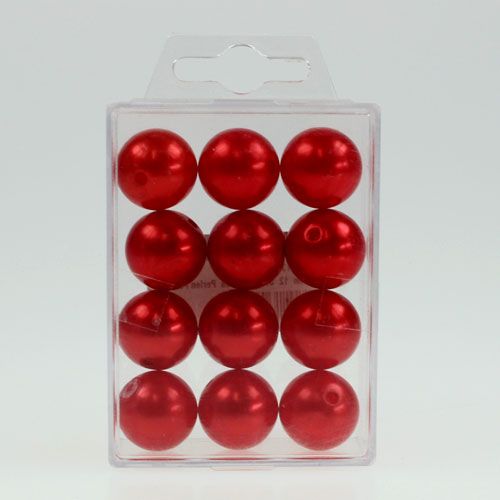 Artículo Cuentas decorativas Ø2cm rojo 12 piezas