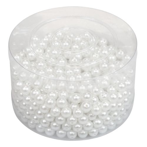 Floristik24 Cuentas decorativas para enhebrar cuentas artesanales blanco 8mm 300g