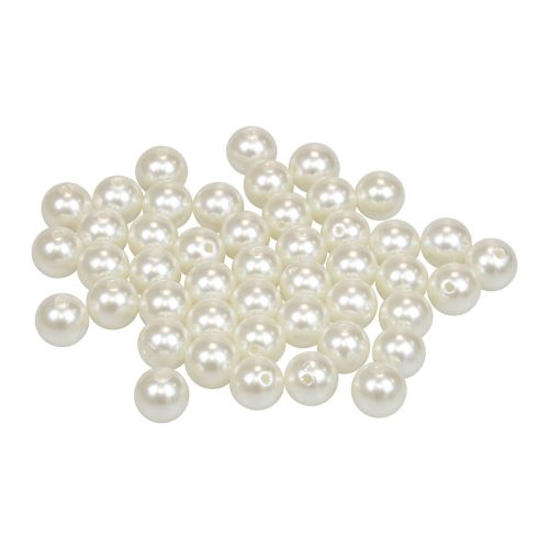 Floristik24 Cuentas para enhebrar cuentas artesanales blanco crema 12mm 300g