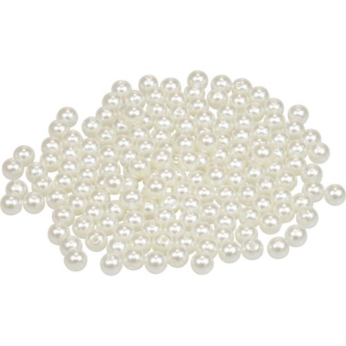 Floristik24 Cuentas para enhebrar cuentas artesanales blanco crema 8mm 300g