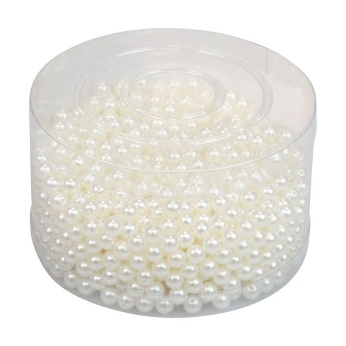 Artículo Cuentas para enhebrar cuentas artesanales blanco crema 8mm 300g