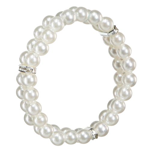 Artículo Cinta de perlas perlas decorativas color marfil Ø6cm