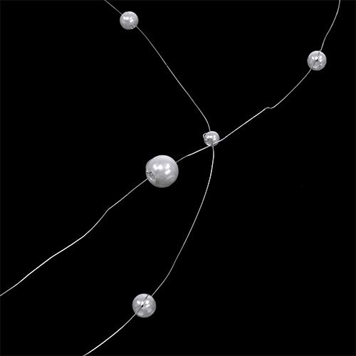 Floristik24 Alambre perlado blanco 25m