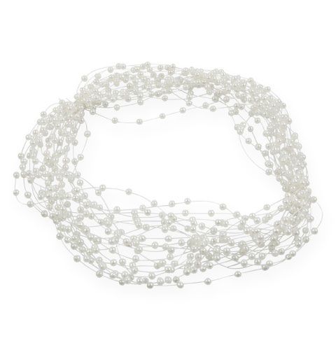 Floristik24 Hilo decorativo perla 20m blanco