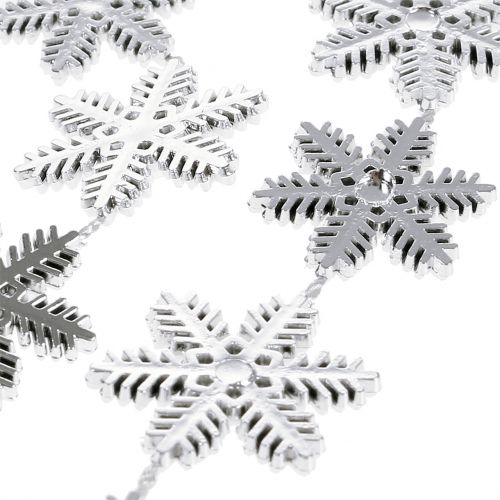 Floristik24 Guirnalda decorativa copos de nieve plata 270cm