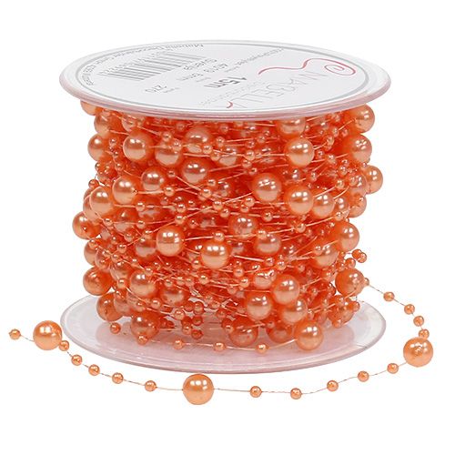 Floristik24 Collar de perlas Naranja 6mm 15m
