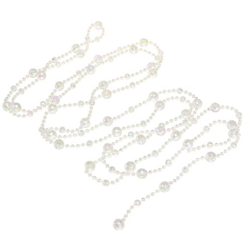 Artículo Collar de perlas cinta de perlas guirnalda de perlas blanco claro 270cm