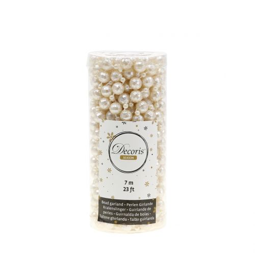 Floristik24 Collar de perlas crema 7m