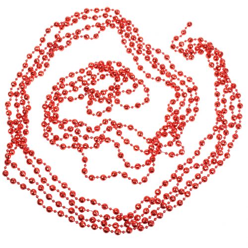 Floristik24 Guirnalda de perlas decoración árbol de Navidad rojo 7m