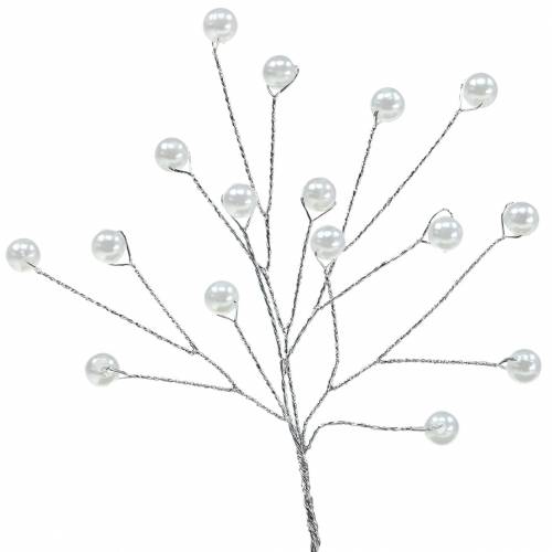 Rama perla blanca L18cm 2 piezas