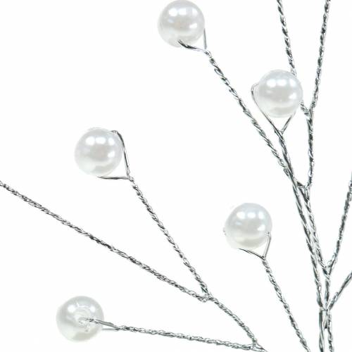 Floristik24 Rama perla blanca L18cm 2 piezas