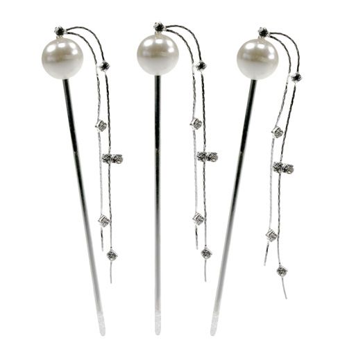 Floristik24 Pearl Head Deconadel White Ø15mm L12cm 6pcs