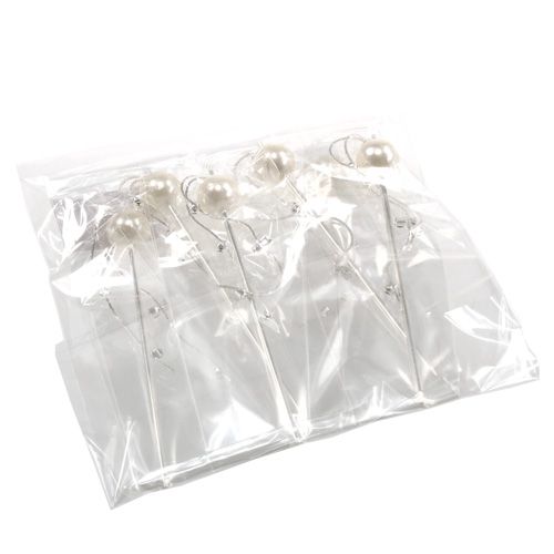 Floristik24 Pearl Head Deconadel White Ø15mm L12cm 6pcs