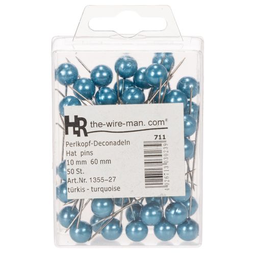 Alfileres Turquesa Ø10mm 60mm