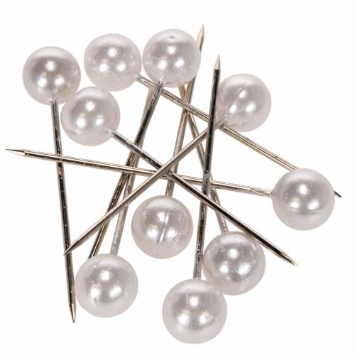 Alfileres Cabeza Perla Blanco Ø15mm 75mm comprar | Floristik24.es