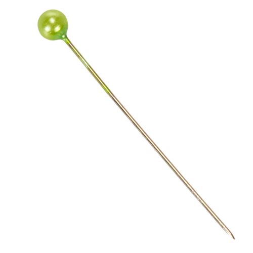 Alfileres de floristería con cabeza de perla verde, de uso versátil, Ø4 mm, 40 mm, 150 unidades. | Floristik24.es