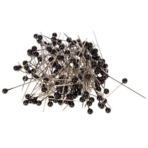 Alfileres de floristería con cabeza de perla negra, Ø4 mm, 40 mm, 150 unidades comprar | Floristik24.es