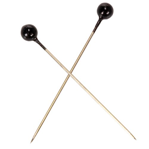 Alfileres de floristería con cabeza de perla negra, Ø4 mm, 40 mm, 150 unidades | Floristik24.es