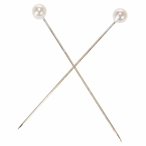 Alfileres con cabeza de perla Ø6mm 65mm Blancos | Floristik24.es