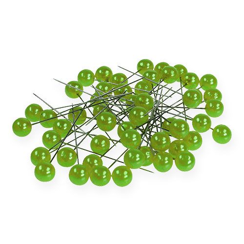 Alfileres Cabeza De Perla Verde Manzana Ø10mm 60mm