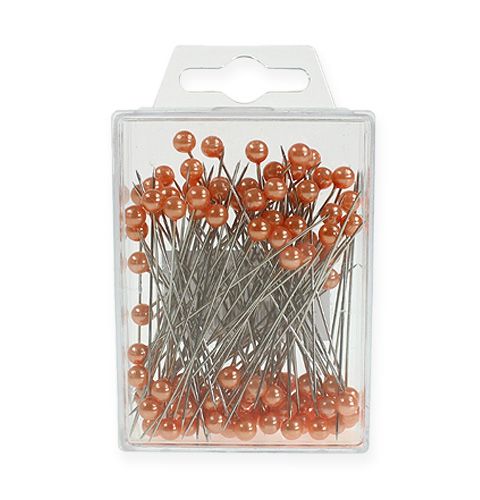 Artículo Agujas cabeza de perla Ø6mm 65mm naranja