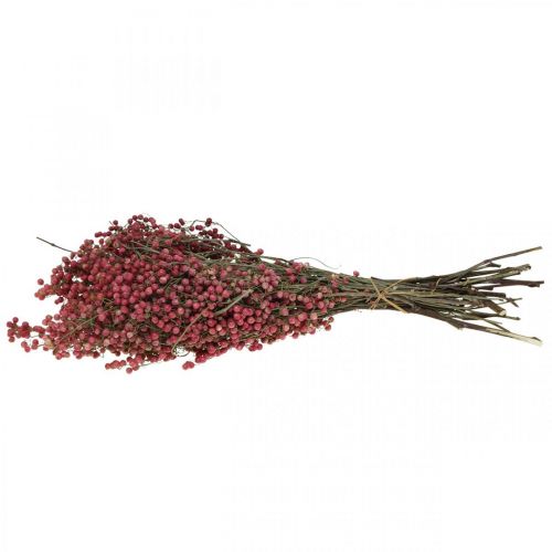 Floristik24 Bayas de pimiento, flores secas, Adviento, pimienta rosa, adornos de invierno L40–45cm 200g