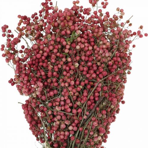 Floristik24 Bayas de pimiento, flores secas, Adviento, pimienta rosa, adornos de invierno L40–45cm 200g