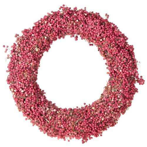 Corona de pimientos, bayas de pimienta rosa, corona seca, Ø30cm