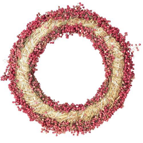 Artículo Corona de pimientos, bayas de pimienta rosa, corona seca, Ø30cm