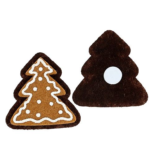 Floristik24 Pegatinas de fieltro pan de jengibre abeto 4,5cm 12pcs