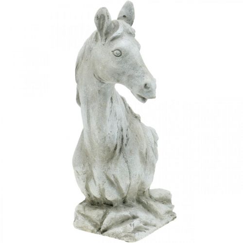 Floristik24 Busto de cabeza de caballo figura decorativa caballo de cerámica blanco, gris H31cm