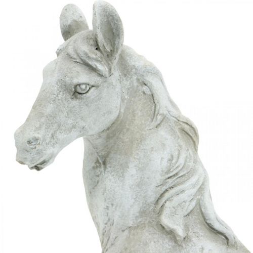 Floristik24 Busto de cabeza de caballo figura decorativa caballo de cerámica blanco, gris H31cm