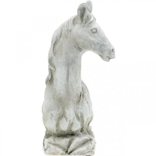 Floristik24 Busto de cabeza de caballo figura decorativa caballo de cerámica blanco, gris H31cm