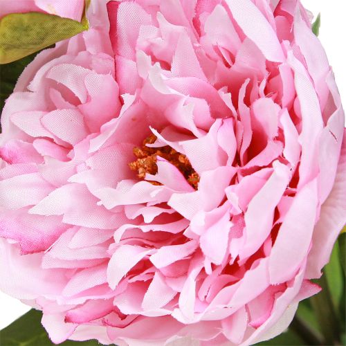 Artículo Peonía flores artificiales rosa con tallo largo 70cm 3ud